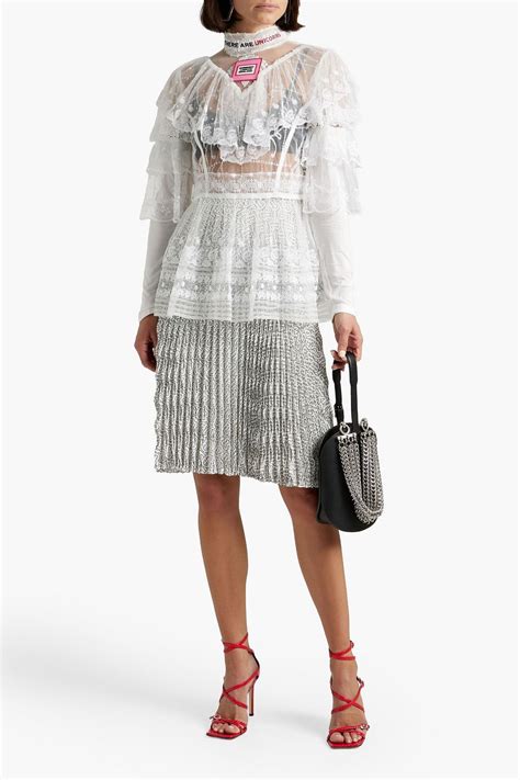 BURBERRY Ruffled embroidered Swiss